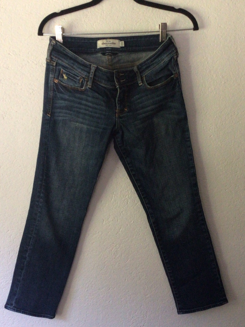 Abercrombie & Fitch Dark Blue Straight Leg Kids JeansCropped